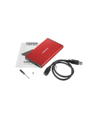 Obudowa Natec Rhino Go Nkz-1279 (2.5"  Usb 3.0  Aluminium  Kolor Czerwony)