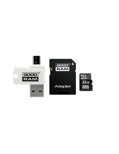 Karta Pamięci Z Adapterem I Czytnikiem Kart Goodram All In One M1A4-0320R12 (32Gb  Class 10  Adapter, Czytnik Kart Microsdhc, Ka