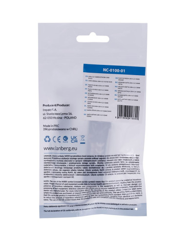 Karta Sieciowa Lanberg Nc-0100-01 (Usb 2.0  1X 10/100Mbps)