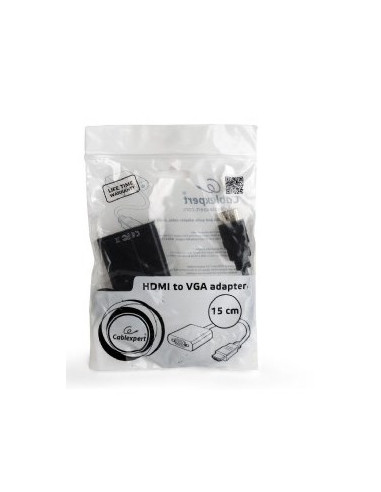 Adapter Gembird A-Hdmi-Vga-04 (Hdmi M - D-Sub (Vga) F  0,15M  Kolor Czarny)