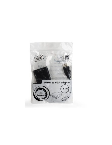 Adapter Gembird A-Hdmi-Vga-04 (Hdmi M - D-Sub (Vga) F  0,15M  Kolor Czarny)