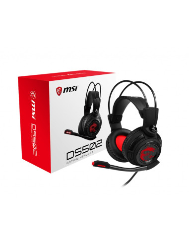 Msi Fba_S37-2100910-Sv1 Słuchawki/Zestaw Słuchawkowy Przewodowa Opaska Na Głowę Gaming Czarny, Czerwony