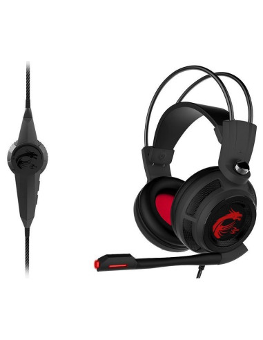 Msi Fba_S37-2100910-Sv1 Słuchawki/Zestaw Słuchawkowy Przewodowa Opaska Na Głowę Gaming Czarny, Czerwony