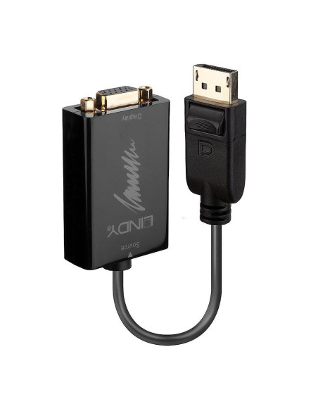 Lindy 41006 Adapter Kablowy 0,15 M Vga (D-Sub) Displayport Czarny