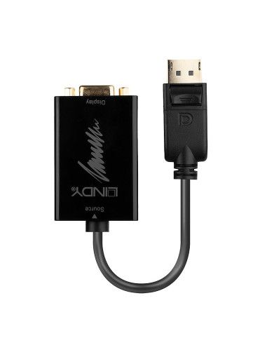 Lindy 41006 Adapter Kablowy 0,15 M Vga (D-Sub) Displayport Czarny