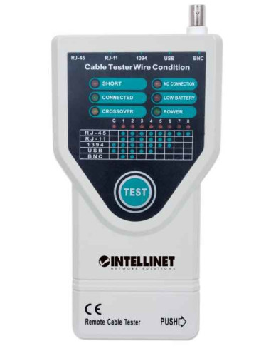 Intellinet Tester Okablowania 5-W-1 Rj11/Rj45/Usb/1394/Bnc 780094