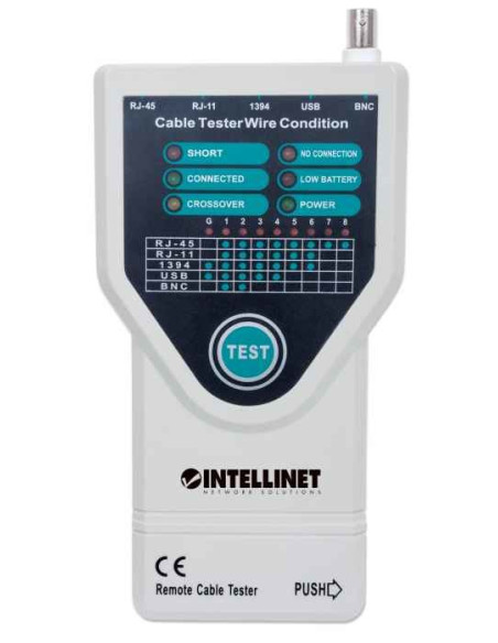 Intellinet Tester Okablowania 5-W-1 Rj11/Rj45/Usb/1394/Bnc 780094