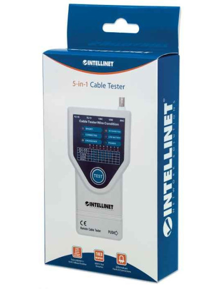 Intellinet Tester Okablowania 5-W-1 Rj11/Rj45/Usb/1394/Bnc 780094