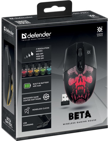 Defender Mysz Gm-707L Beta Optic Bezprzewodowa 1600Dpi 6P 52707