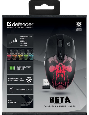 Defender Mysz Gm-707L Beta Optic Bezprzewodowa 1600Dpi 6P 52707