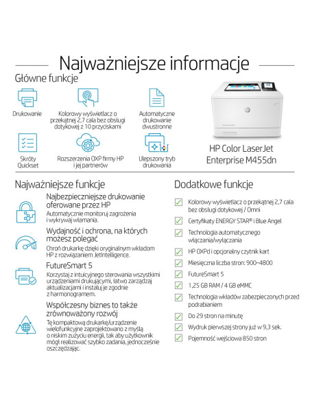 Drukarka Hp Color Lj Pro M455Dn