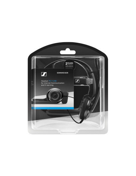 Sennheiser Pc 7 Usb Zestaw Słuchawkowy Przewodowa Opaska Na Głowę Biuro/Centrum Telefoniczne Usb Typu-A Czarny