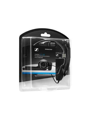 Sennheiser Pc 7 Usb Zestaw Słuchawkowy Przewodowa Opaska Na Głowę Biuro/Centrum Telefoniczne Usb Typu-A Czarny
