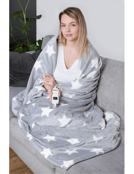 Koc Elektryczny Noveen Eb651 Grey Star Super Miękki 180X130Cm