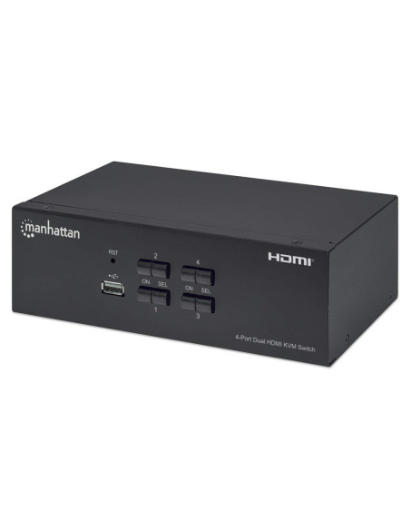 Manhattan Przełącznik Kvm Hdmi/Usb 4X1 Dual-Monito