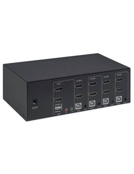 Manhattan Przełącznik Kvm Hdmi/Usb 4X1 Dual-Monito