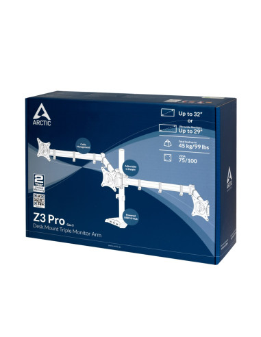 Arctic Z3 Pro (Gen 3) Uchwyt / Stojak Do Monitorów 81,3 Cm (32") Biurko Czarny