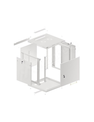 Lanberg Szafa Wisząca Rack 19" 12U 600X600 Drzwi Metalowe Szara (Flat Pack) Wf01-6612-00S