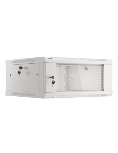 Szafa Rack Lanberg  Wf01-6604-10S (4U  280Mm / 600Mm / 600 Mm  Wisząca  Szklane  19''  Kolor Szary)