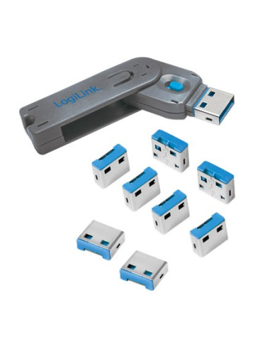 Logilink, Blokada Portu Usb (1X Klucz I 8X Zamki), Au0045 | Logilink