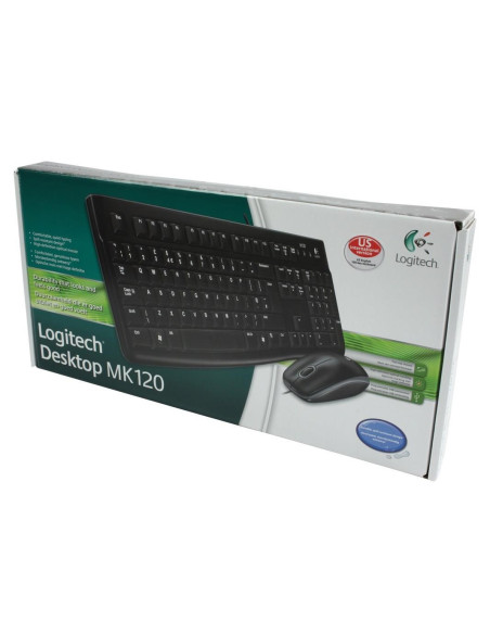Zestaw Klawiatura + Mysz Membranowa Logitech Mk120 920-002563 (Usb 2.0  (Us)  Kolor Czarny  Optyczna)