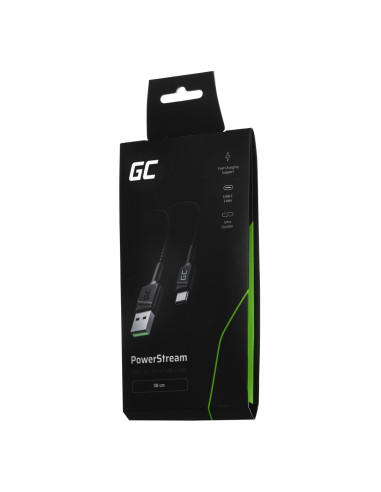 Green Cell Kabel Kabgc25 Gc Powerstream Usb-A - Usb-C 30Cm, Szybkie Ładowanie Ultra Charge, Qc 3.0