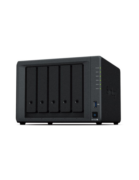 Nas Synology Ds1522+  Tower  5X (3.5" Sata Hdd)  Amd Ryzen R1600  8 Gb Ddr4 Ecc Sodimm (Max. 32Gb), 4 X 1Gbe Rj-45