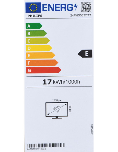 Telewizor Philips 24Phs5537/12 Led 24'' Hd Ready Dolby Audio Dvb-T2 Biały
