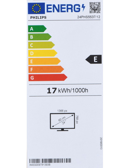 Telewizor Philips 24Phs5537/12 Led 24'' Hd Ready Dolby Audio Dvb-T2 Biały