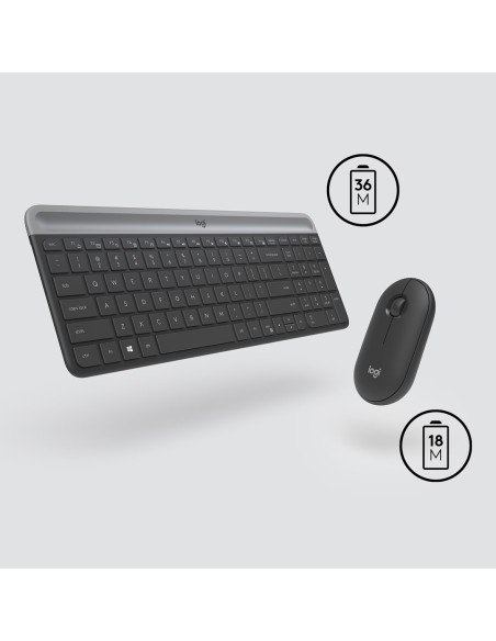 Wireless Keyboard And Mouse Combo Mk470 Graphite