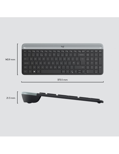 Wireless Keyboard And Mouse Combo Mk470 Graphite