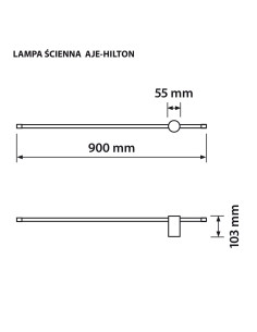 Lampa Ścienna Led Activejet Aje-Hilton Black Nw 2