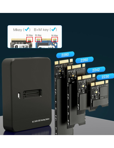 Gembird Stacja Dokująca Do Dysków M.2 Sata I Nvme Ssd Czarna