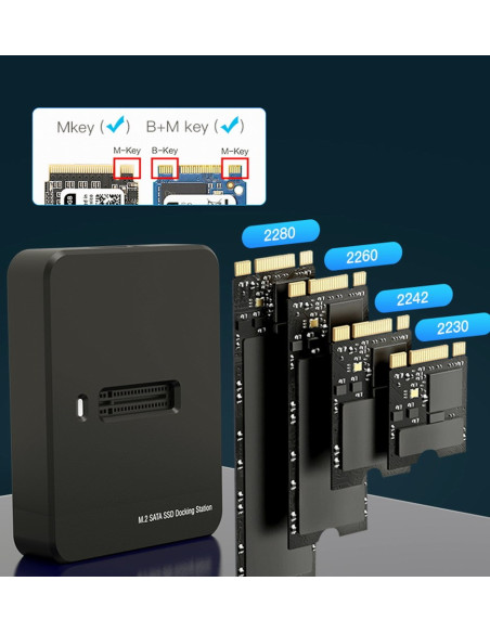 Gembird Stacja Dokująca Do Dysków M.2 Sata I Nvme Ssd Czarna