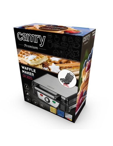 Gofrownica Camry Cr 3025 (1150W  Kolor Czarny)
