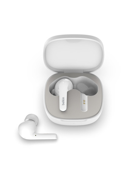 Słuchawki Bezprzewodowe Douszne Belkin Soundform Flow Noise Cancellation Earbuds Anc Bt5.2 Ipx5 White