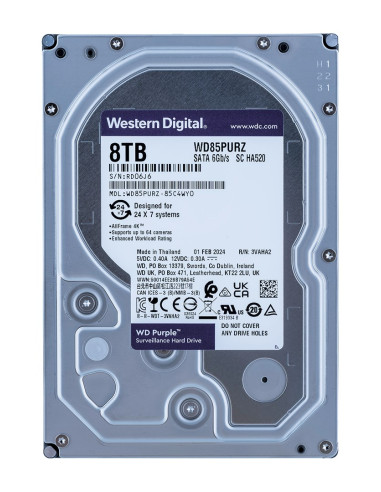 Dysk Twardy Hdd Wd Purple Wd85Purz (8 Tb   3.5"  256 Mb)