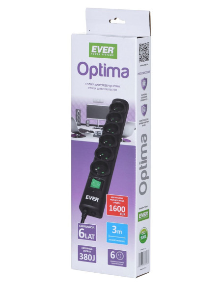 Listwa Antyprzepięciowa Ever Optima 3,0M (T/Lz08-Opt030/0000)