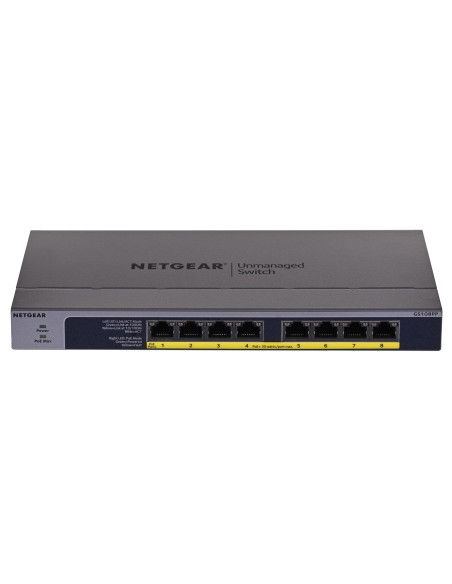 Switch Netgear Gs108Pp-100Eus 8P Poe 123W (Poe+: 8P) Unmanaged Gigabit