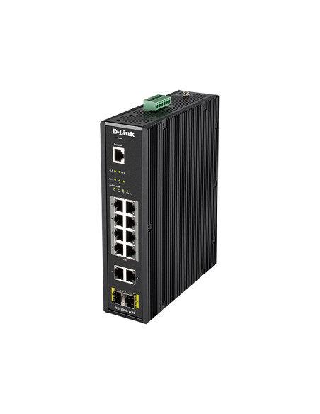 D-Link Dis-200G-12Ps Łącza Sieciowe Zarządzany L2 Gigabit Ethernet (10/100/1000) Obsługa Poe Czarny