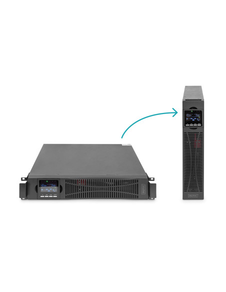 Zasilacz Awaryjny Ups Online Rack 19" 10Kva/10Kw 2U Usb Rs232 Bez Baterii (Bat. Dn-170108) Gł.620Mm