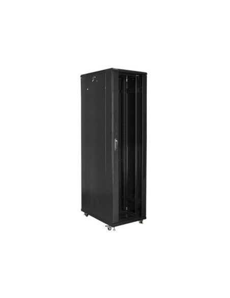 Szafa Jednosekcyjna, Zamykana Na Zamek Lanberg Ff01-8047-12B (47U  19'' / 800Mm / 1000 Mm  Stojąca  Pełne, Szklane  800 Kg  Kolo