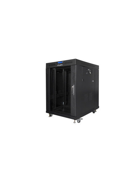 Lanberg Szafa Stojąca Rack 19" 15U 800X1000 Drzwi Szklane Lcd Czarna Ff01-8015-12Bl (Flat Pack)