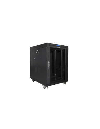 Lanberg Szafa Stojąca Rack 19" 15U 800X1000 Drzwi Szklane Lcd Czarna Ff01-8015-12Bl (Flat Pack)