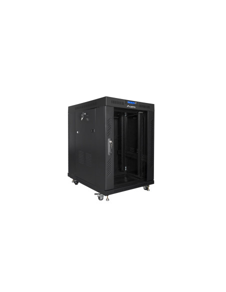 Lanberg Szafa Stojąca Rack 19" 15U 800X1000 Drzwi Szklane Lcd Czarna Ff01-8015-12Bl (Flat Pack)
