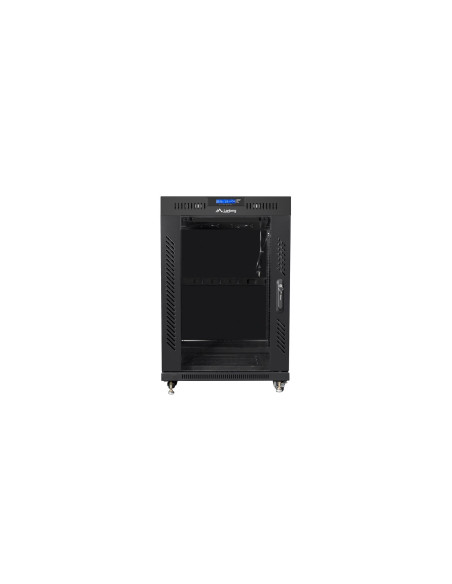 Lanberg Szafa Stojąca Rack 19" 15U 800X1000 Drzwi Szklane Lcd Czarna Ff01-8015-12Bl (Flat Pack)