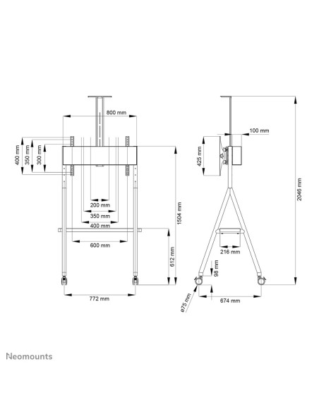 Neomounts Ns-M1500White Uchwyt / Stojak Do Monitorów 165,1 Cm (65") Podłoga Biały