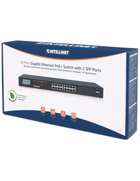 Intellinet Switch Gigabit 16X Rj45, Poe+, 2X Sfp,