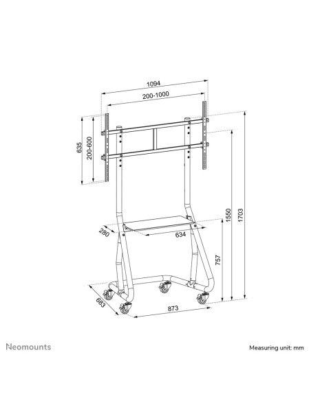 Neomounts Ns-M3800Black Uchwyt / Stojak Do Monitorów 2,54 M (100") Podłoga Czarny