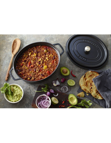 Garnek Żeliwny Owalny Staub 40509-319-0 - Czarny 5.5 Ltr